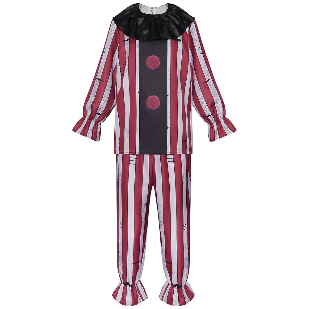

Horror Evil Clown Cosplay Costume Halloween Masquerade Carnival Party Role Playing Stage Performance Outfit Clothes Set