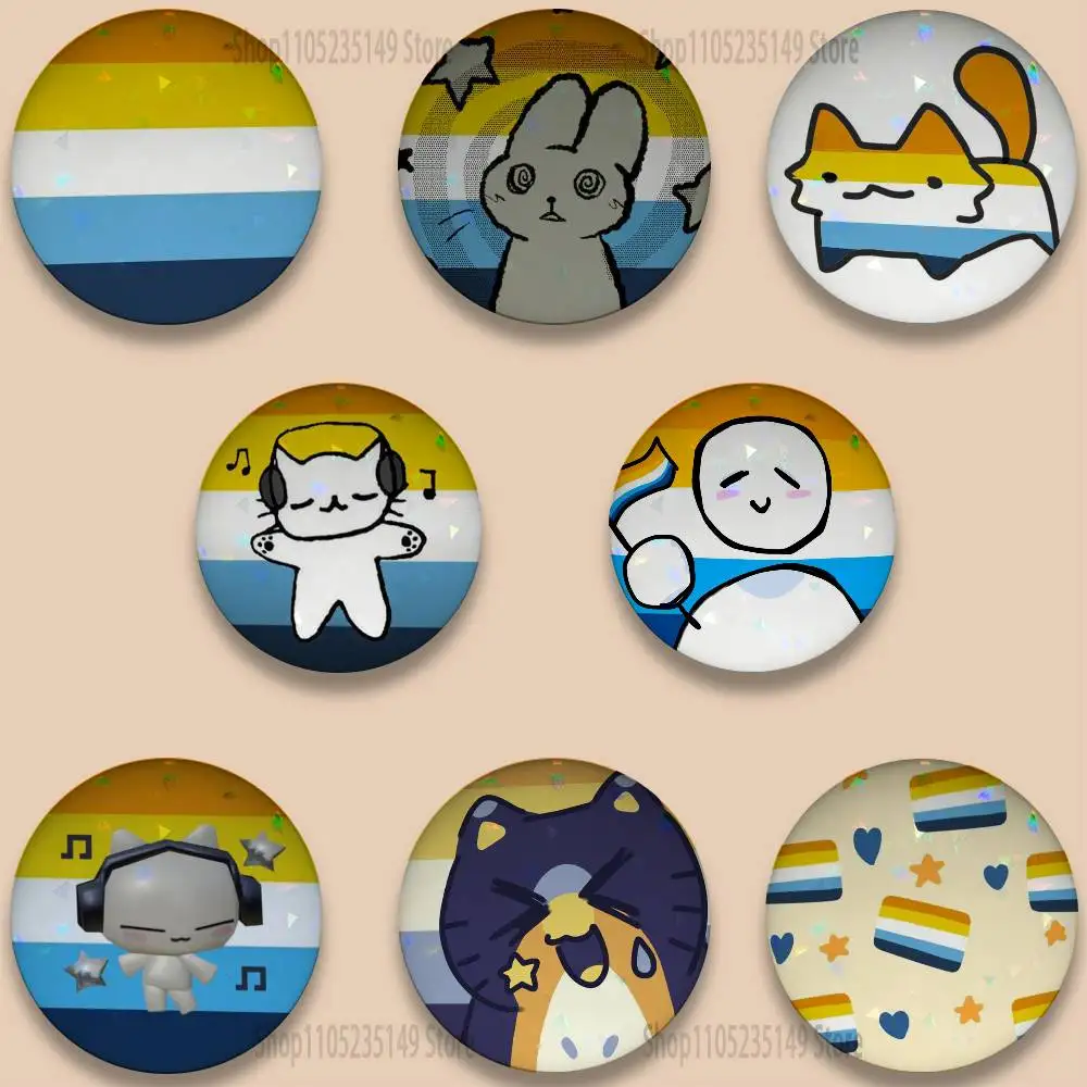 Aroace Pride Pins 58mm Cute Cartoon Badge Handmade Brooches for Backpack Accessories Jewelry Gifts