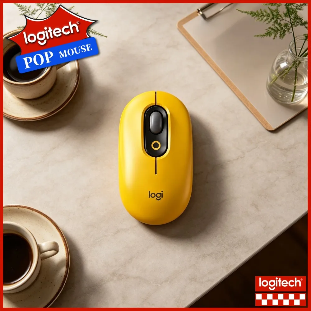 Logitech M350 POP Wireless Mouse Mute Operation Multi Device Pairing Comfort Shell For Laptop Desktop Office Daily Task