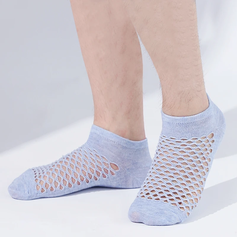 10 Pairs/Lot Men Breathable Ankle Socks Breathable Spring Summer Cave Casual Soft Thin Mesh Happy Sokken Low Cut Short