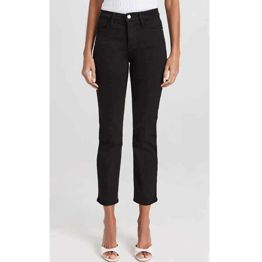 

Maxdutti Minimalist Stretch Slim Fit Black Ankle Length Denim Cropped Jeans Women's Jeans Woman Clothes Women's Denim Pants