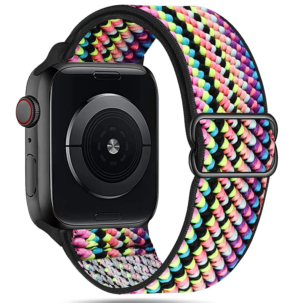 Stretchy Solo Loop Bands for Apple Watch Band 38/40/41/42/44/45/49mm Nylon Bracelet for iWatch Series 9 8 7 6 5 4 Se Ultra 2