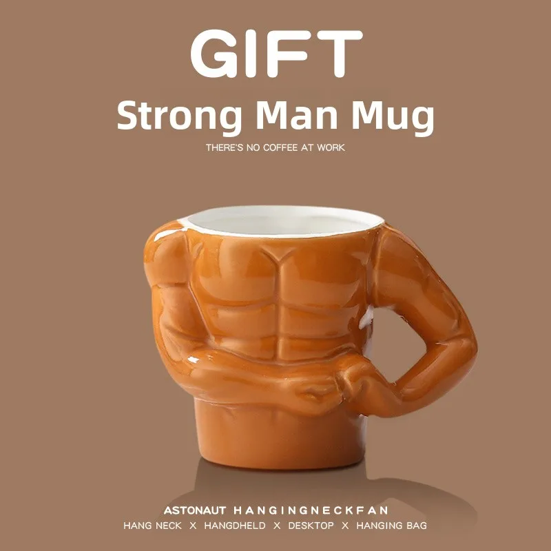 

Manly Muscle Cerc Mug Quirky Student Personali Coffee Cup Cartoon Design Chinese Sle Adult Beverageware Water Cup