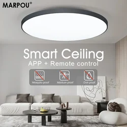 MARPOU Led Ceiling Lamp 36W 50W Smart Modern Ceiling Lamps with Remote Control Dimmable 110V 220V Living room Bathroom Kitchen