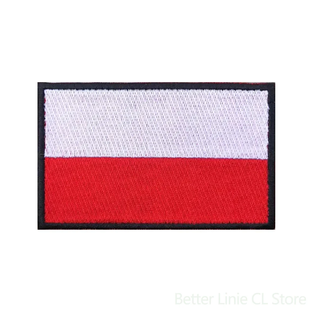 12pcs polska flag 8linii x5cm Poland Patches polska European flag Polska stabilne osccam flag Patches 2024