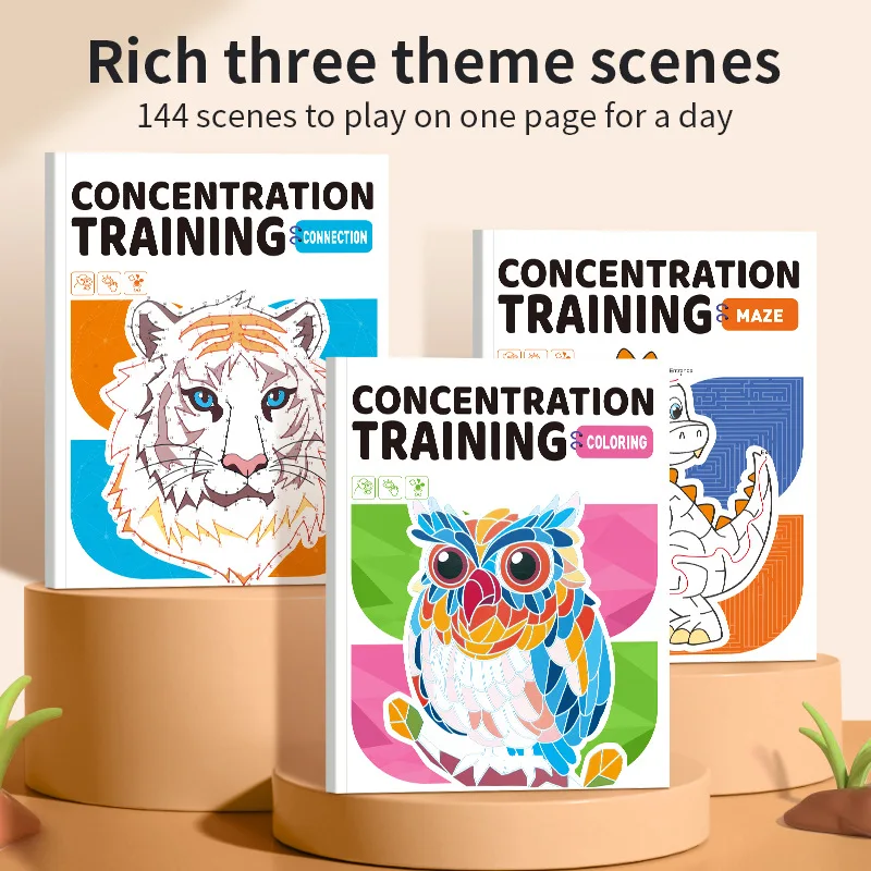 Magic Line Maze Left and Right Brain Thinking Concentration Challenge Puzzle Game Book Children's Whole Brain Training Books