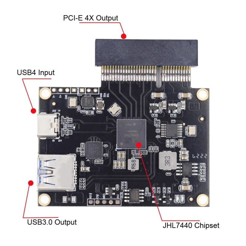 Imagem -06 - Zihangraphics Card Converter Tipo-c Usb4 40gbps para Pci-e Ssd 4xcable Usb4.0 40gbps Jhl7440 Chipset