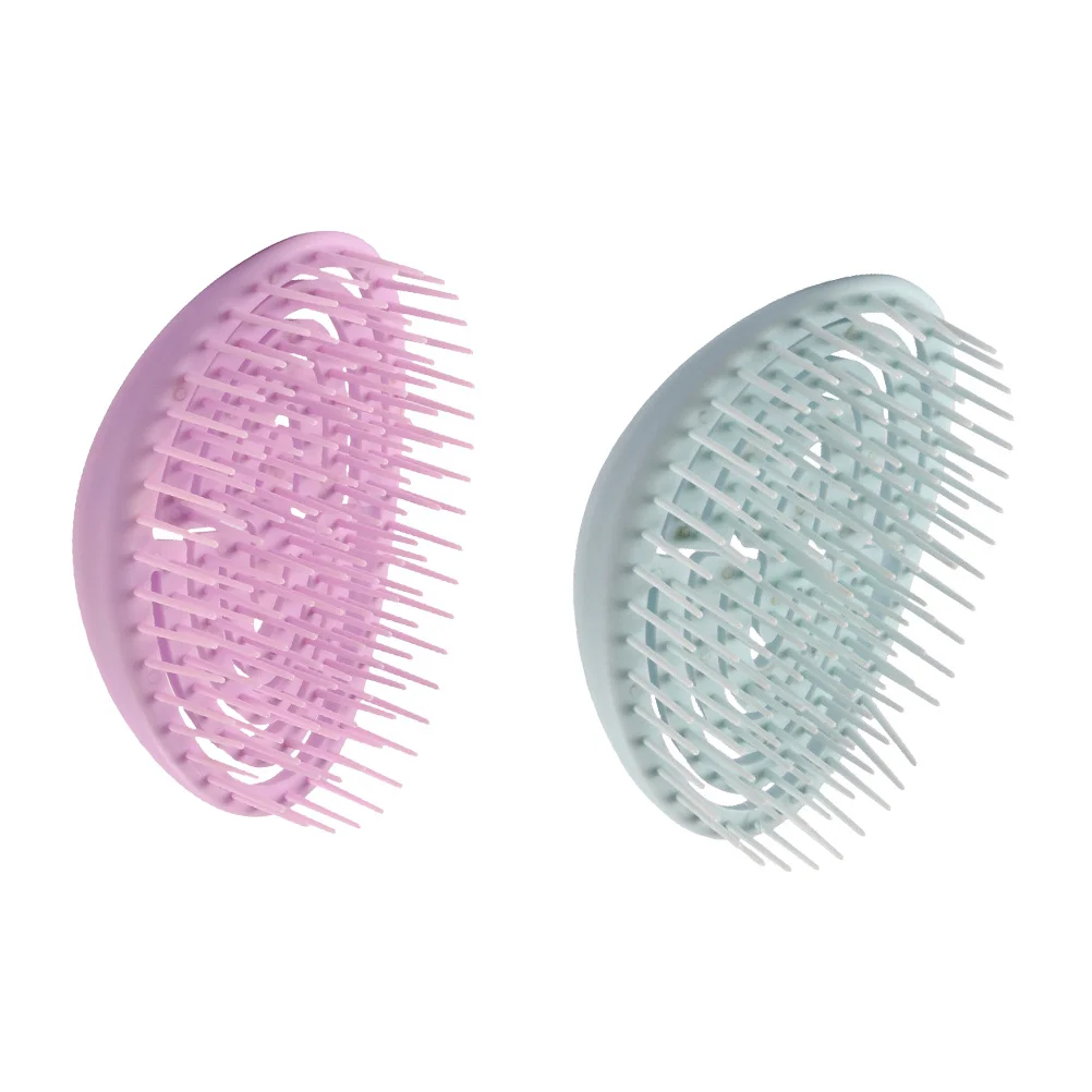 

2Pcs Massage Straightening Hair Comb Palm Size Anti-Slip Scalp Massager Detangling Hairbrush for Women Hair Styling Hairdressing