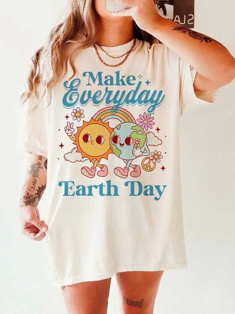 Make everyday earth day shirt for teacher love ecology respect your mother activist climate