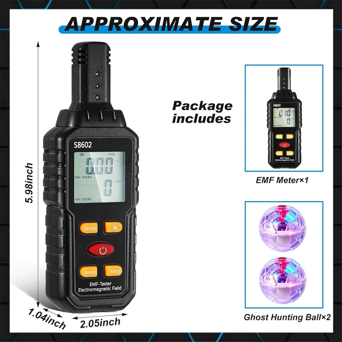 Spookuitrusting, Emf-Meter Met 2 Motion Light Up Catballs, Emf-Meter Detector Ghost-Apparatuur