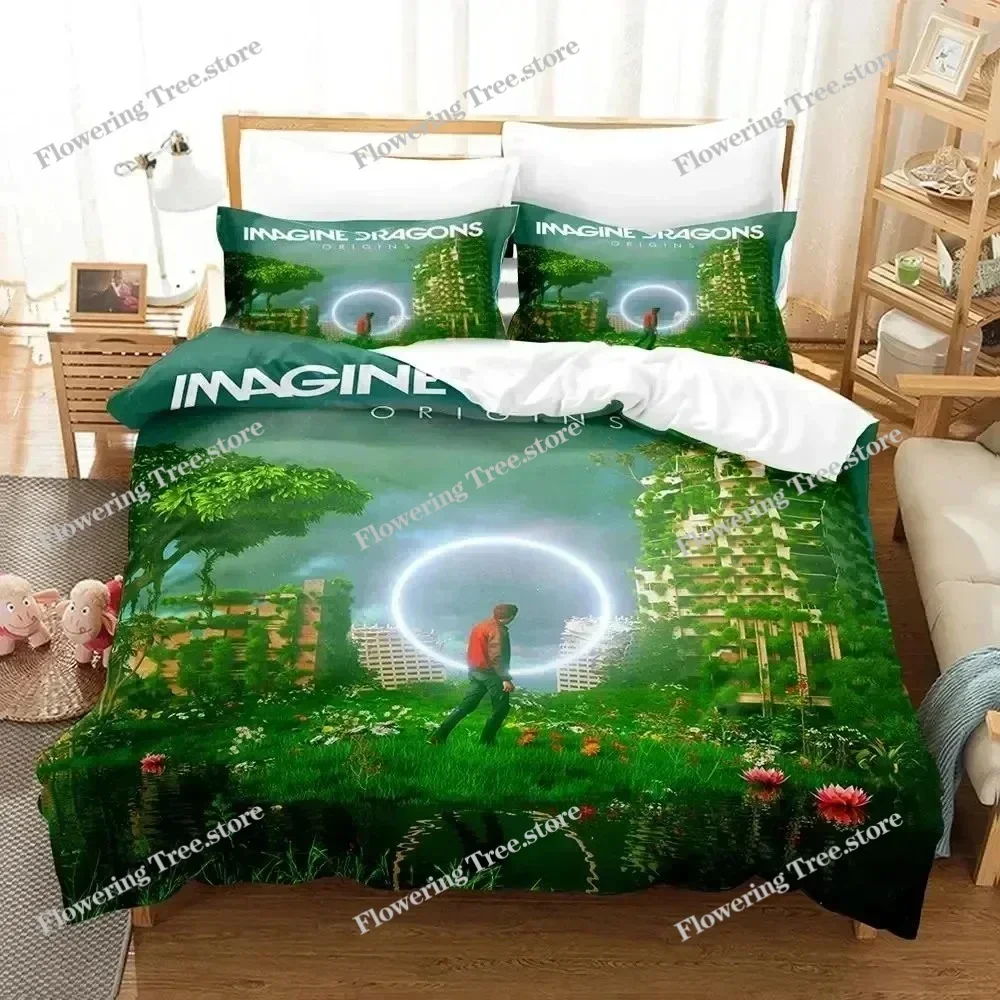 

3D Print Imagine Dragons Album Cover Bedding Set Duvet Cover Bed Set Quilt Cover Pillowcase Comforter king Queen Size Boys Adult