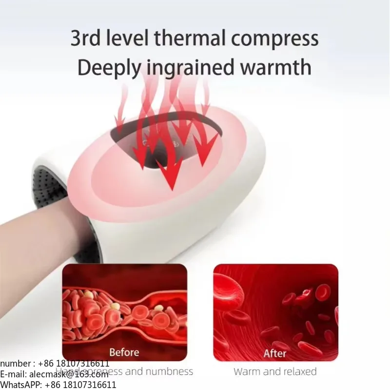 Upgraded Air Compressed Hand Massager with Heated Electric Finger Joint Massager for Arthritis Palm and Hand Massager