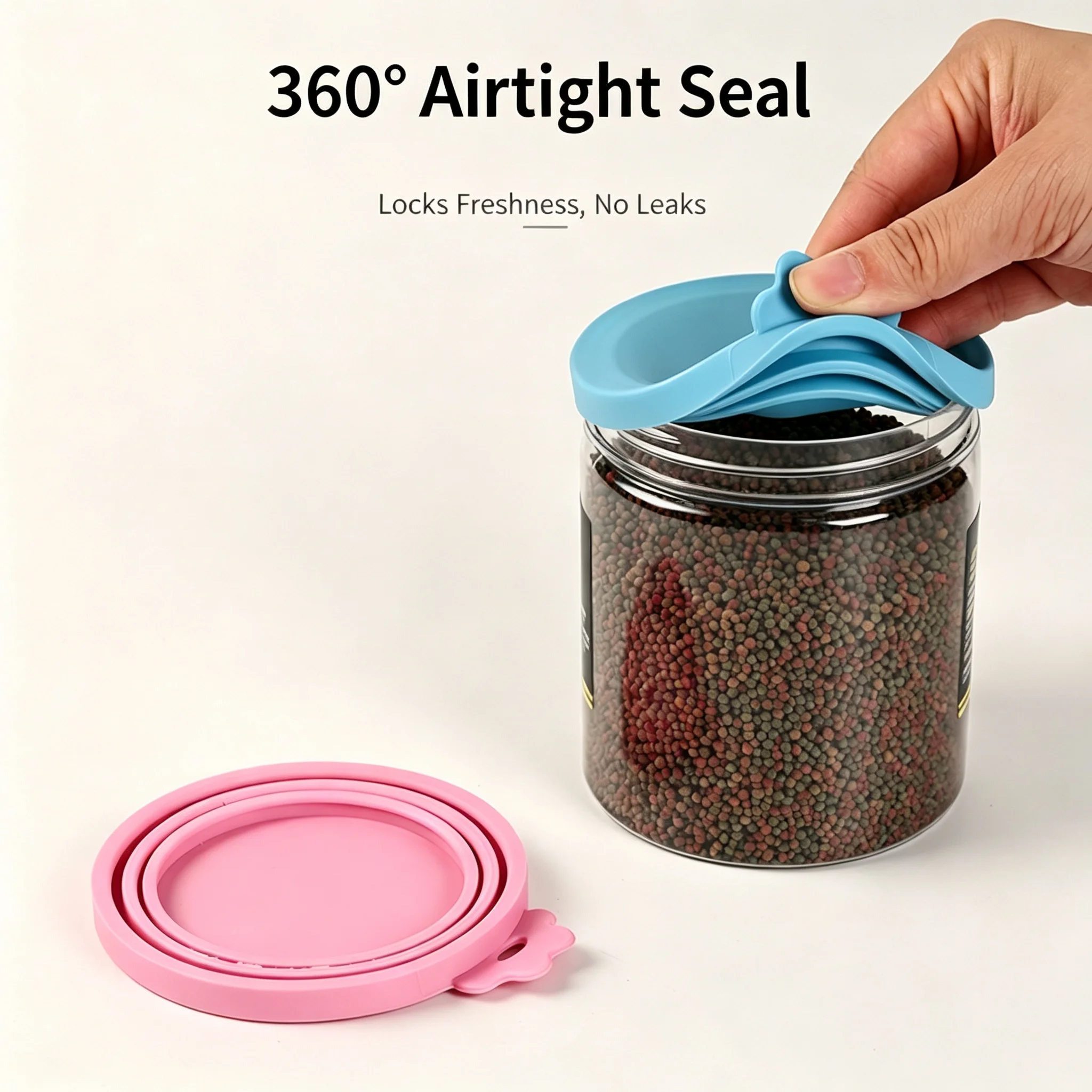 Silicone pet can lid, three-in-one silicone food preservation lid, cat and dog food can lid Dustproof and Moistureproof