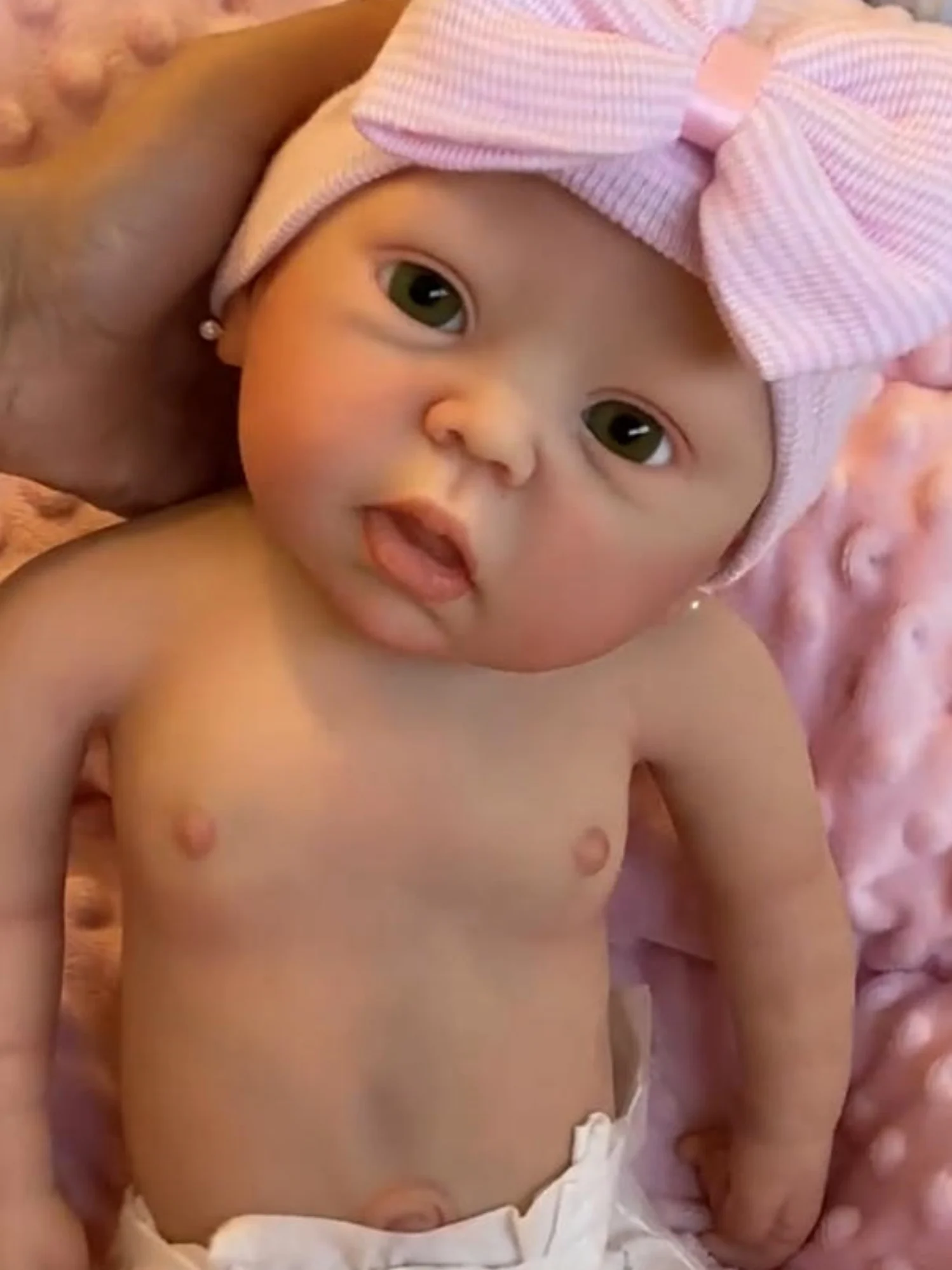 Boneca realista de silicone de 42cm para meninas, boneca reborn pintada realista com boca aberta, boneca de bebê recém-nascido, brinquedo para presente
