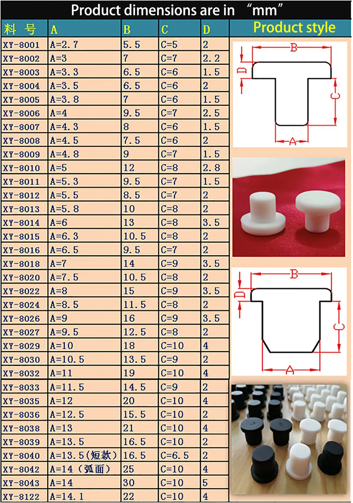 White Round Silicone Rubber Seal Hole Plugs Blanking End Caps Seal Bung Tube Pipe Inserts Plug 9mm-19mm