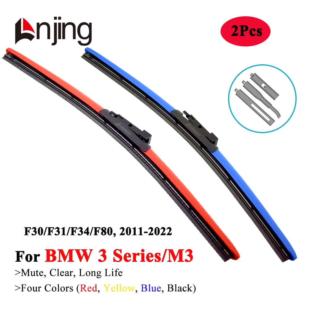 LNJING Colorful Car Windshield Wiper Blade For BMW 3 Series M3 F30 F31 F34 F80 2011 2012 2014 2016 2017 2018 2019 2020 2021 2022