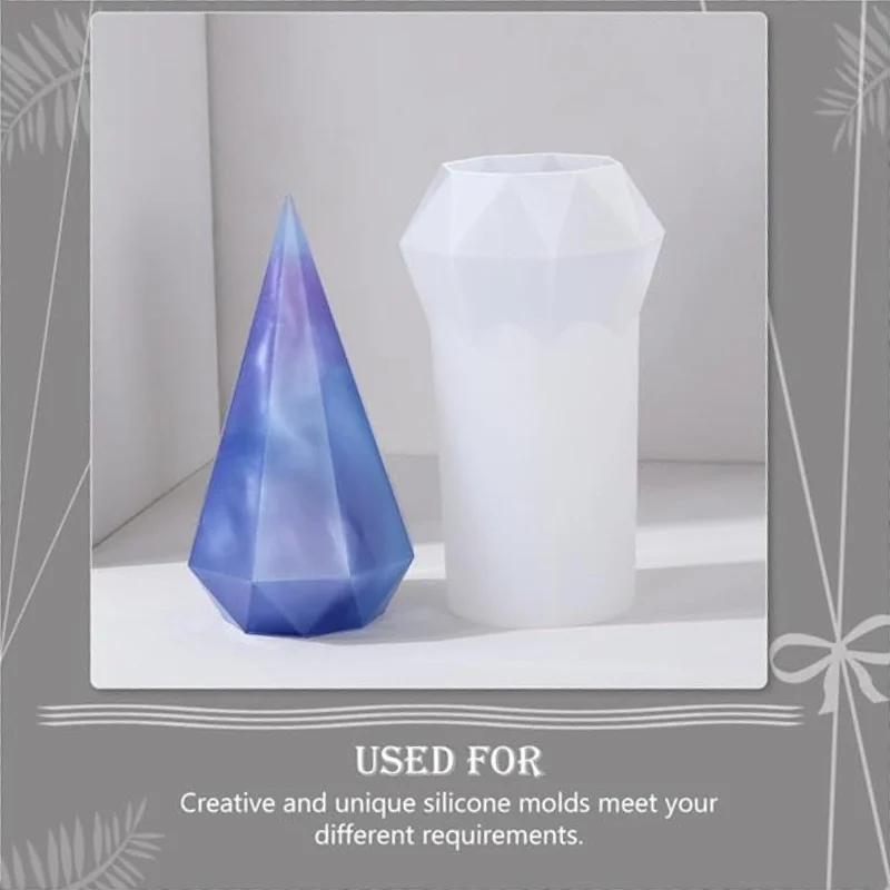 DIY Diamond Cone Silicone Mould Crystal Crystal Epoxy Resin Mould High Mirror Cone Mold