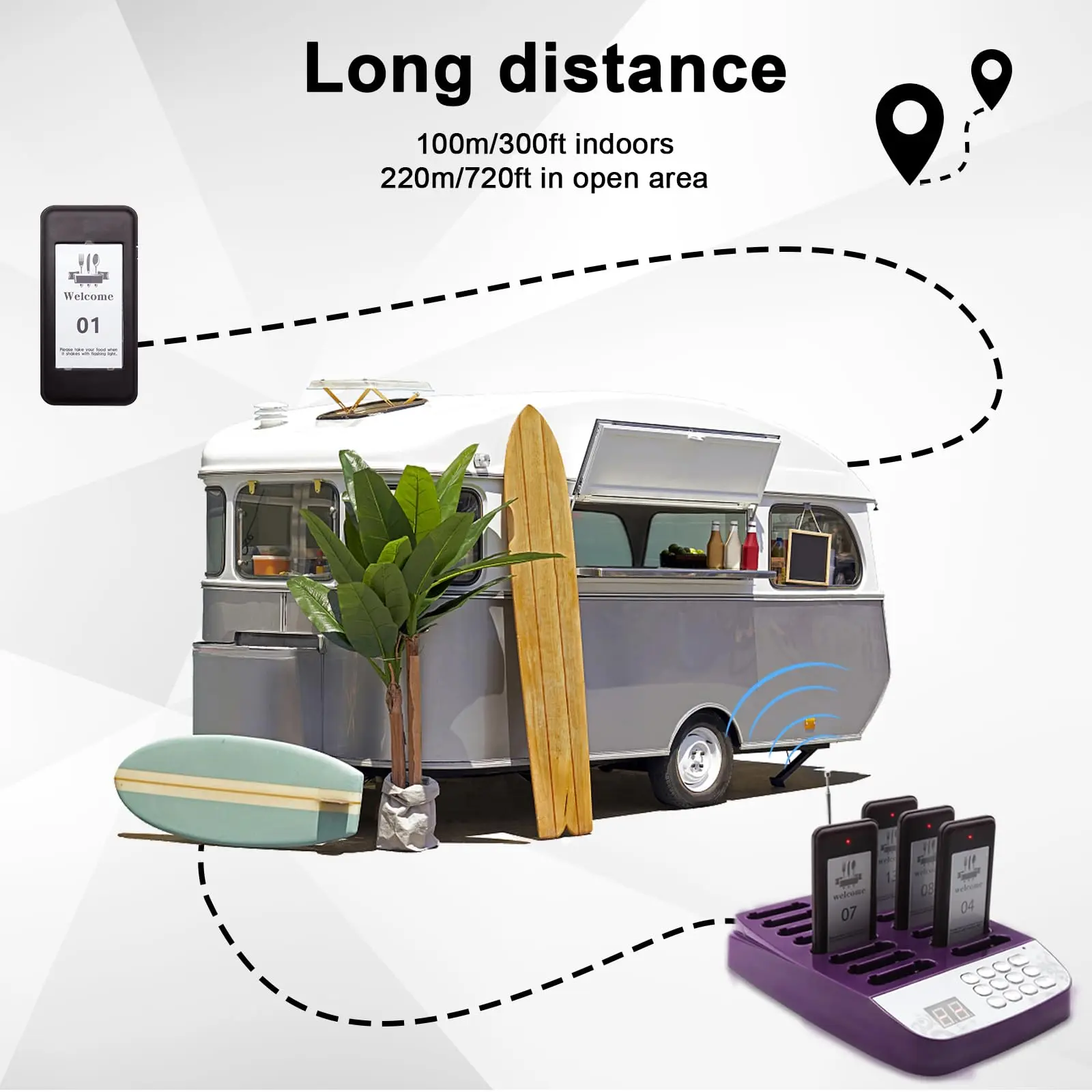 2025 hot sale Daytech RP01 Cafe Customer Call Queue Management System Vibrating Paging System Calling coaster Pager for Restaura