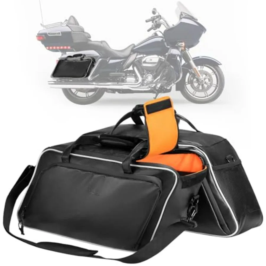 

Motorcycle Saddlebag Liners 1 Pair 30L 15Lx2 PU Leather Hard Saddle Bag Inserts Compatible with Touring Street Glide Road Glide