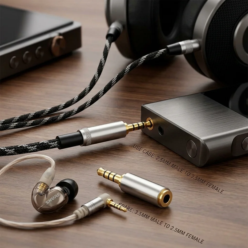 2pcs Jack 3.5MM To 2.5MM Audio Adapter 2.5MM To 3.5MM Plug Connector for Speaker Cable Headphones Micphone