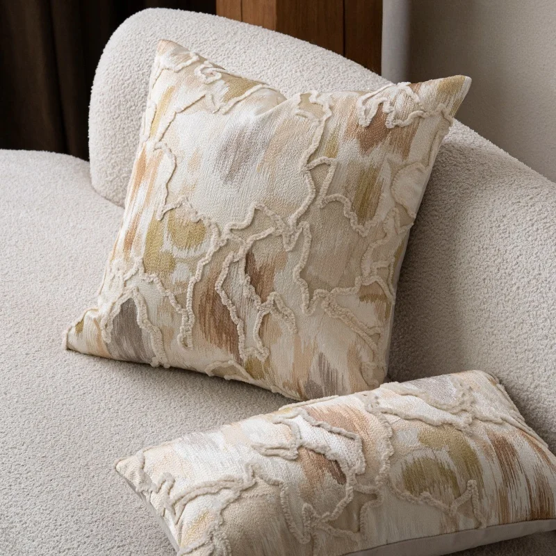 Velvet Chain Jacquard Pillows 3D Modern Cushion Case Luxury Geometric Decorative Pillow Cover For Sofa Chair Home Decorations