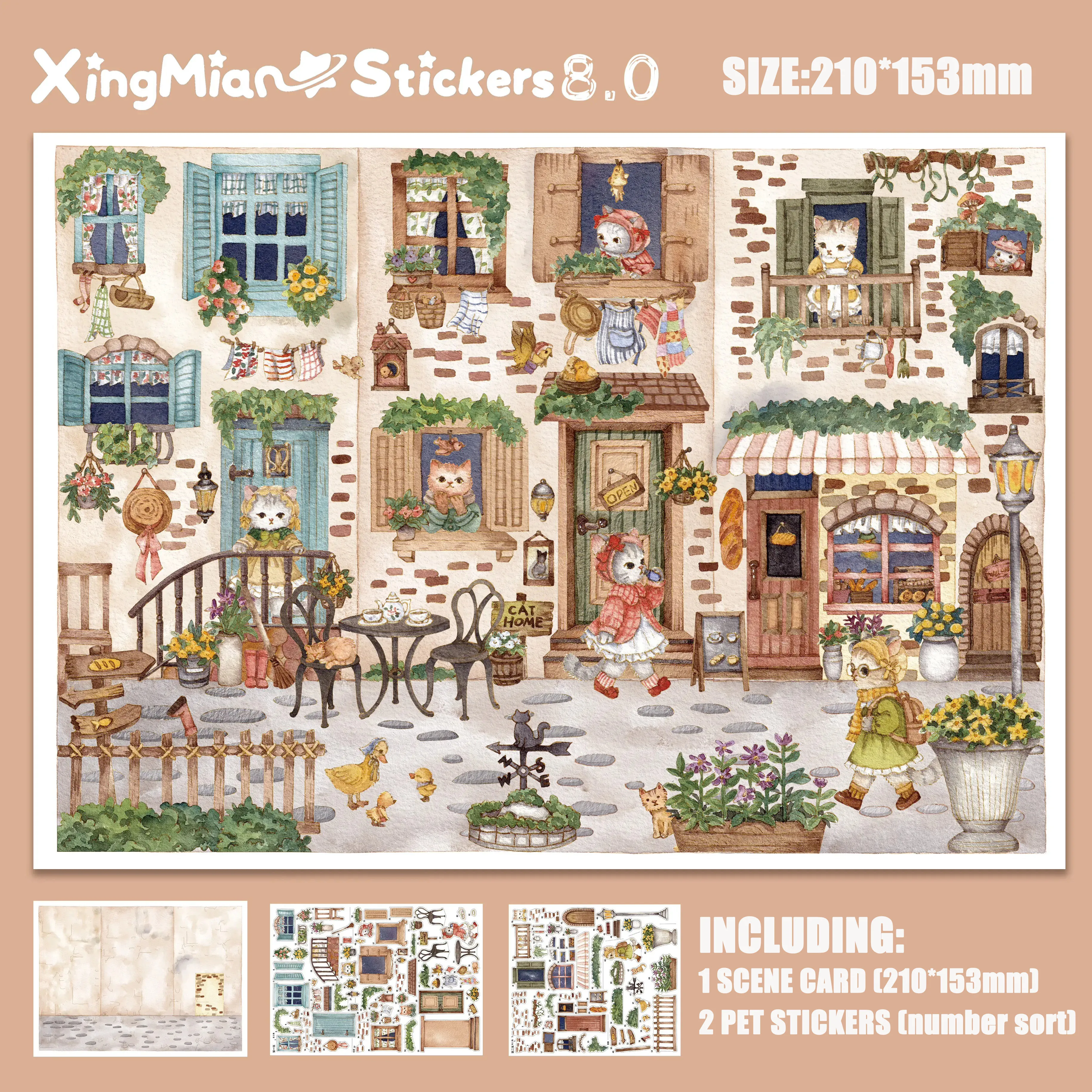 Rabbit's Daily Life 3D Landscape Stickers to Relieve Stress Cartoon Scene DIY Toy Game Festival Birthday Gift for Kid Girl Child
