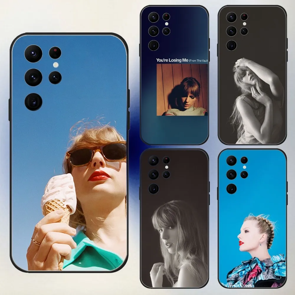 Tay-lor-SwiftS Hot Singer T.S Phone Case For Samsung S24,23,22,30,21,10,9,Ultra,Plus,Lite,FE,5G Black Soft Case