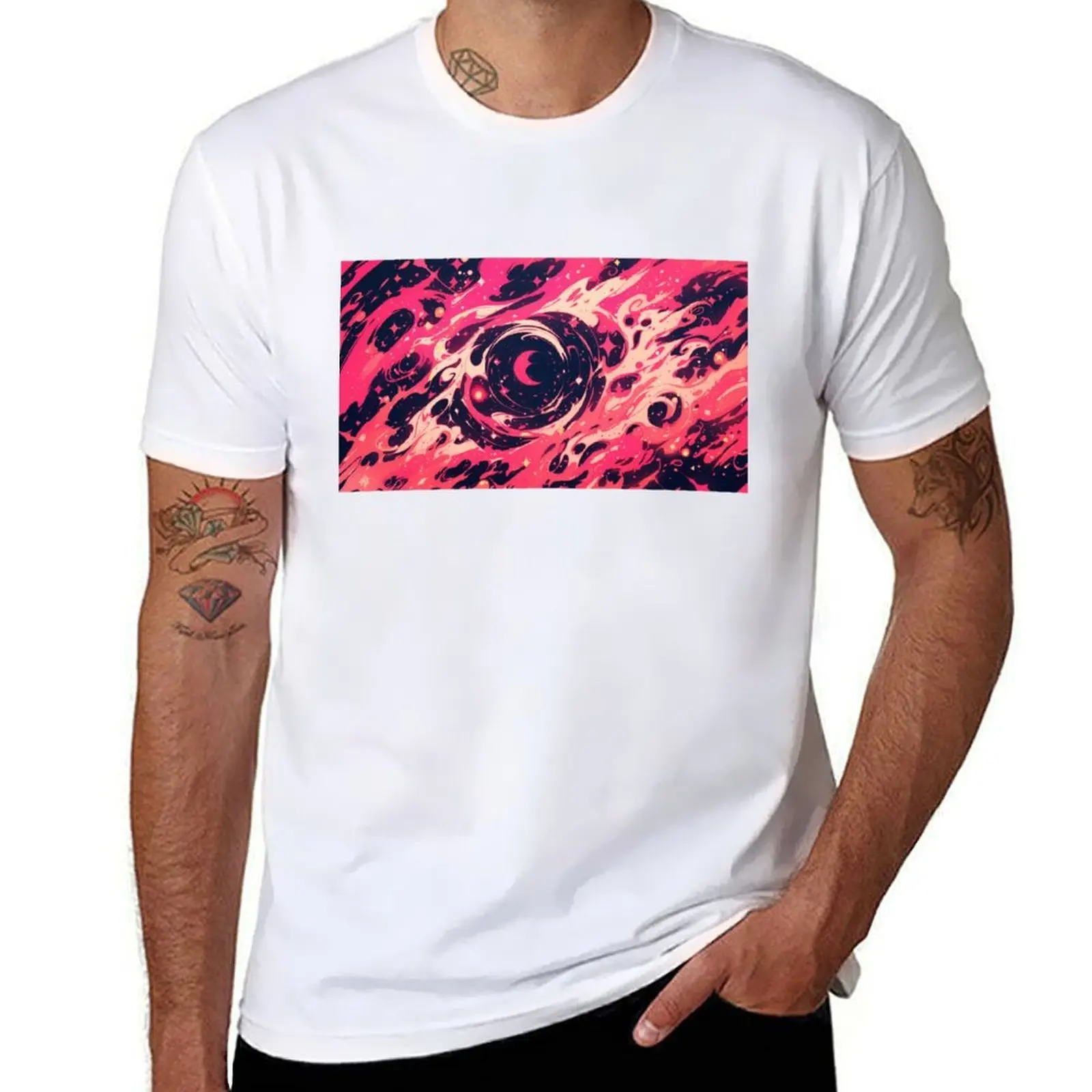 

Pink Flames Cosmic Vortex T-Shirt funny t shirts cotton t shirt personalised T-Shirt