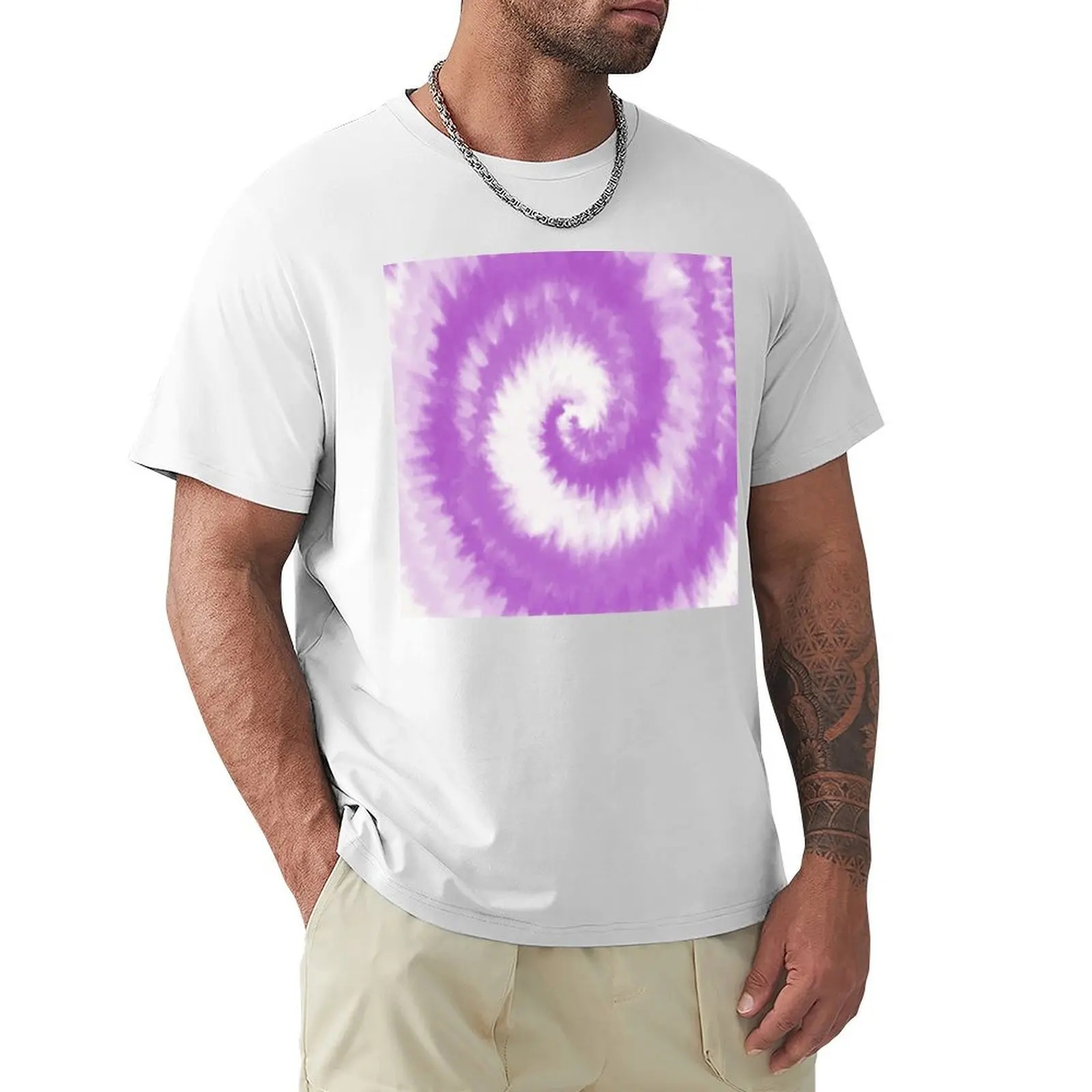 Colorful Swirl in Purple & White Shade Pattern 132 T-shirt animal prinfor boys sports fans funnys men clothes