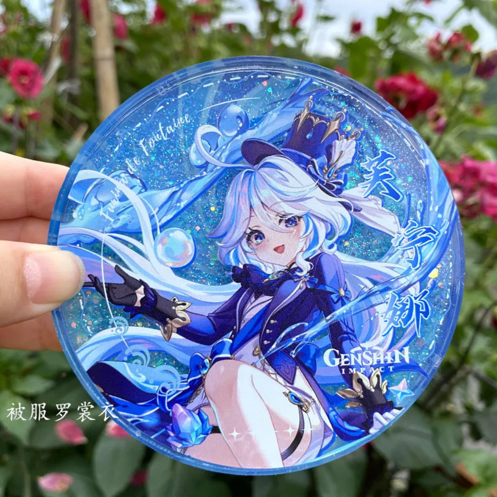

Anime Role Girl Genshin Impact Furina Focalors Acrylic Quicand Coaster Mug Cup Supplies Cosplay Accessories Xmas Fans Gift