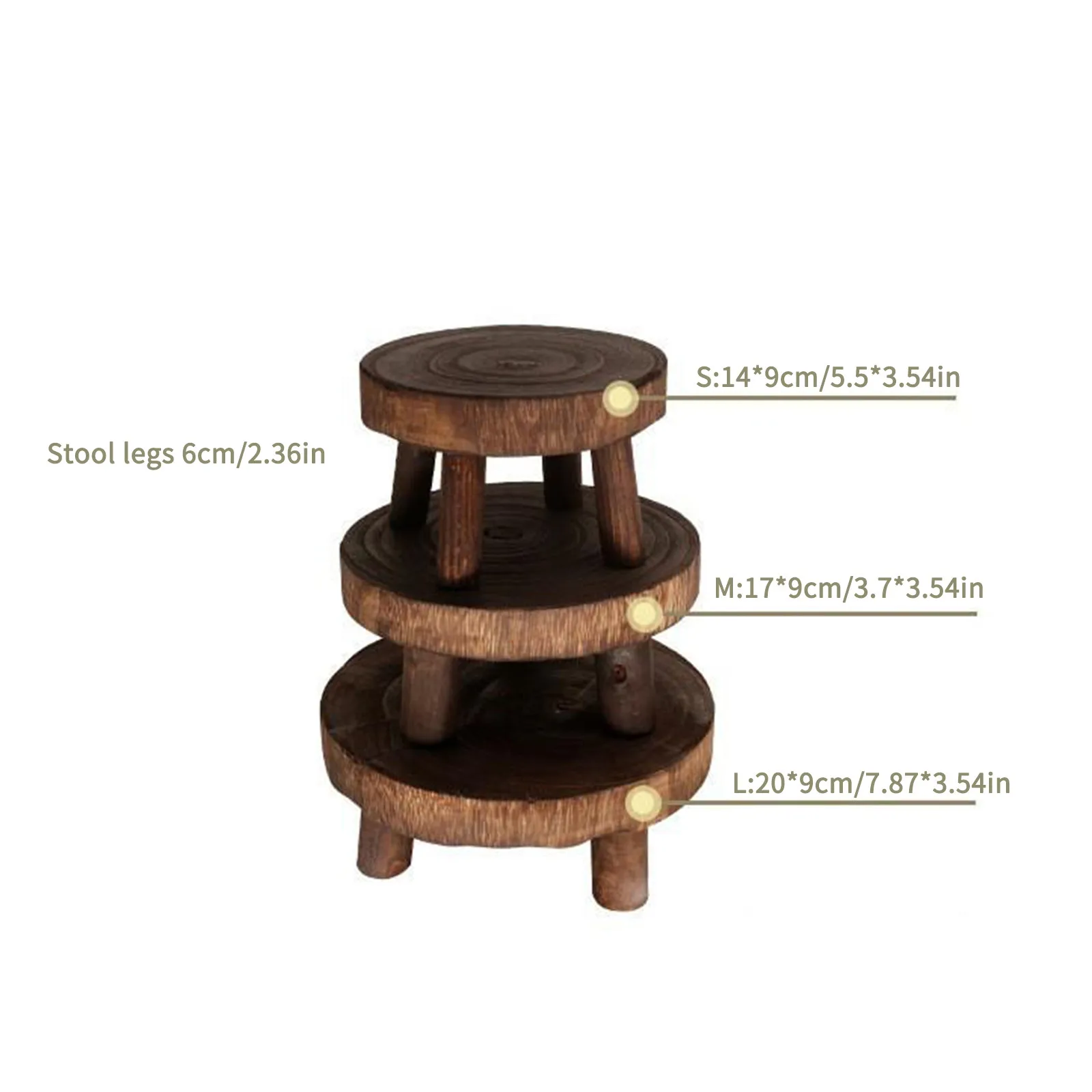 Wooden Plant Stand Flower Pot Base Holder Stool High Stool Balcony Succulent Round Flower Shelf For Indoor Outdoor Plant Stand view 3