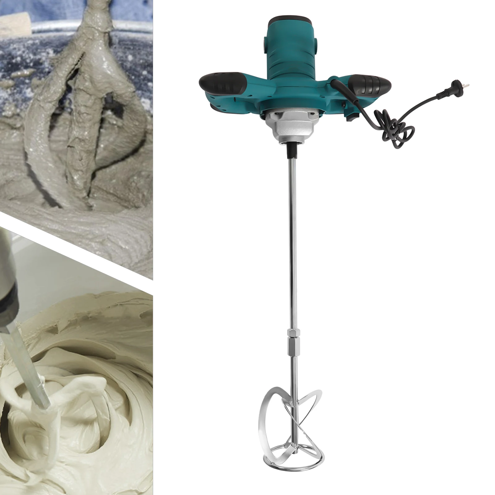 

Handheld Concrete Mixer S-shape Mixing Head 2100W Pure Copper Motor with Self-locking Switch