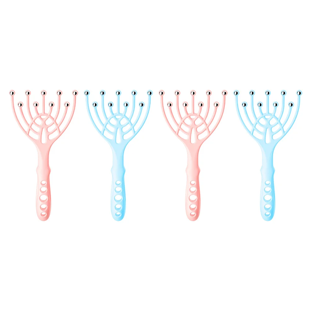 

4 шт., стальные шарики, массажный коготь для головы, расслабляющий инструмент, многофункциональное устройство для ухода за головой для снятия стресса, портативный ручной