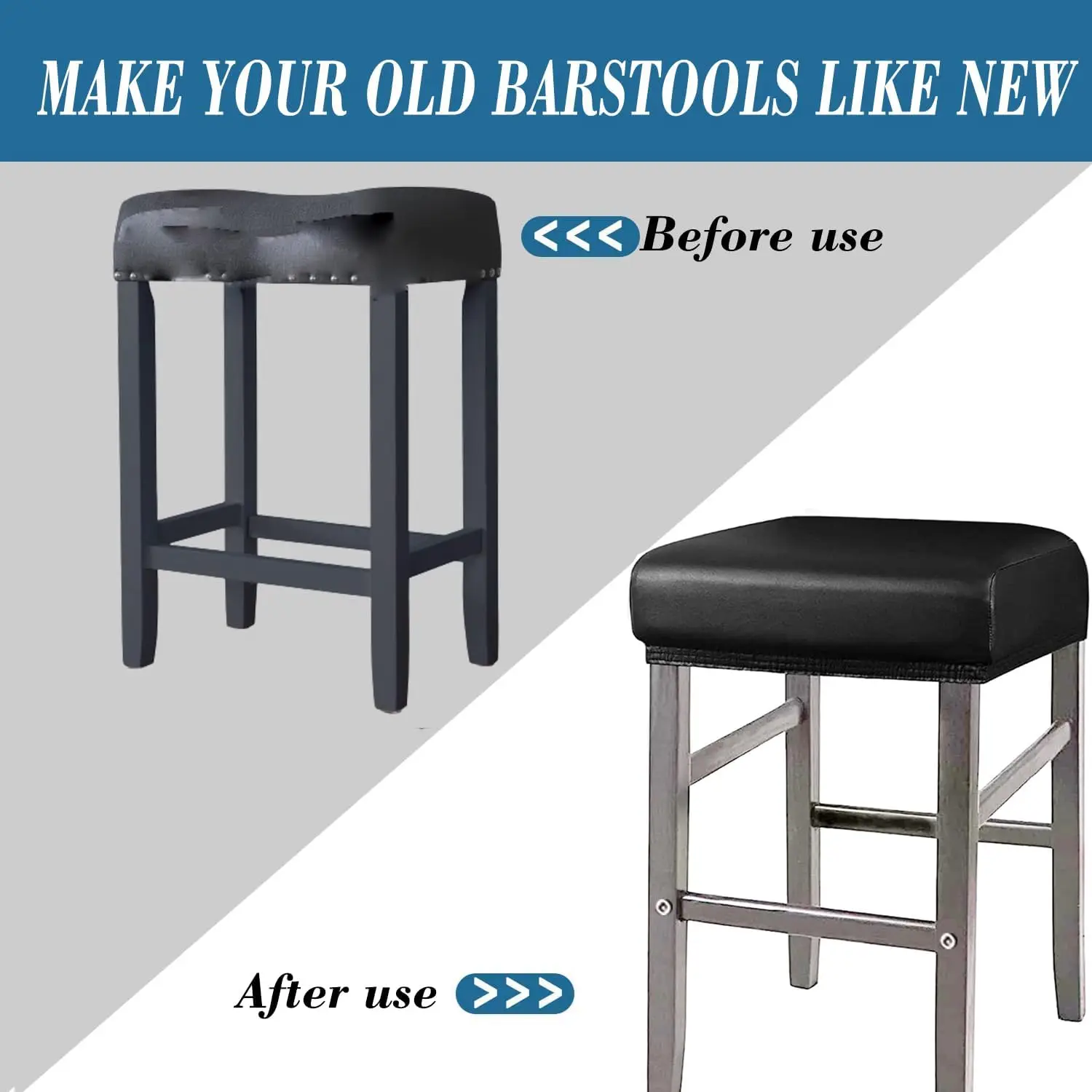 

Anwuchen Stool Covers Rectangle,4 Pack Stretch Waterproof Pu Rectangle Bar Stool Covers Elastic Vanity Stool Cover Removable