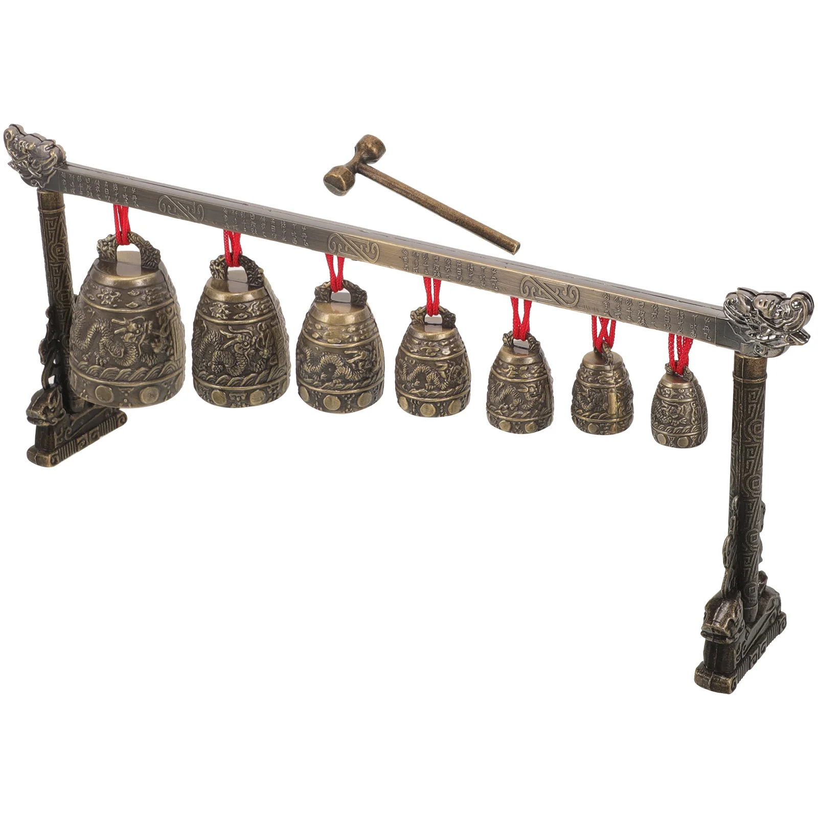 7 Piece Chime Bells Instrument Asian Musical Instruments Retro Chinese Bell Set Chinese Instrument Compact Size