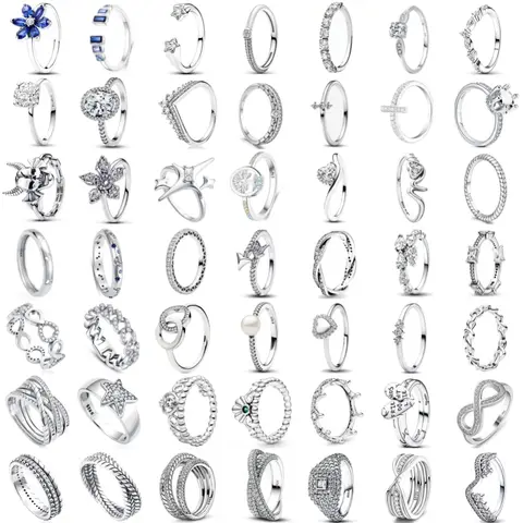 Bague en argent 925, pentagramme, perle, en forme de cœur, adaptée aux cadeaux de vacances pour femmes européennes, bijoux exquis, offre spéciale, nouvelle collection