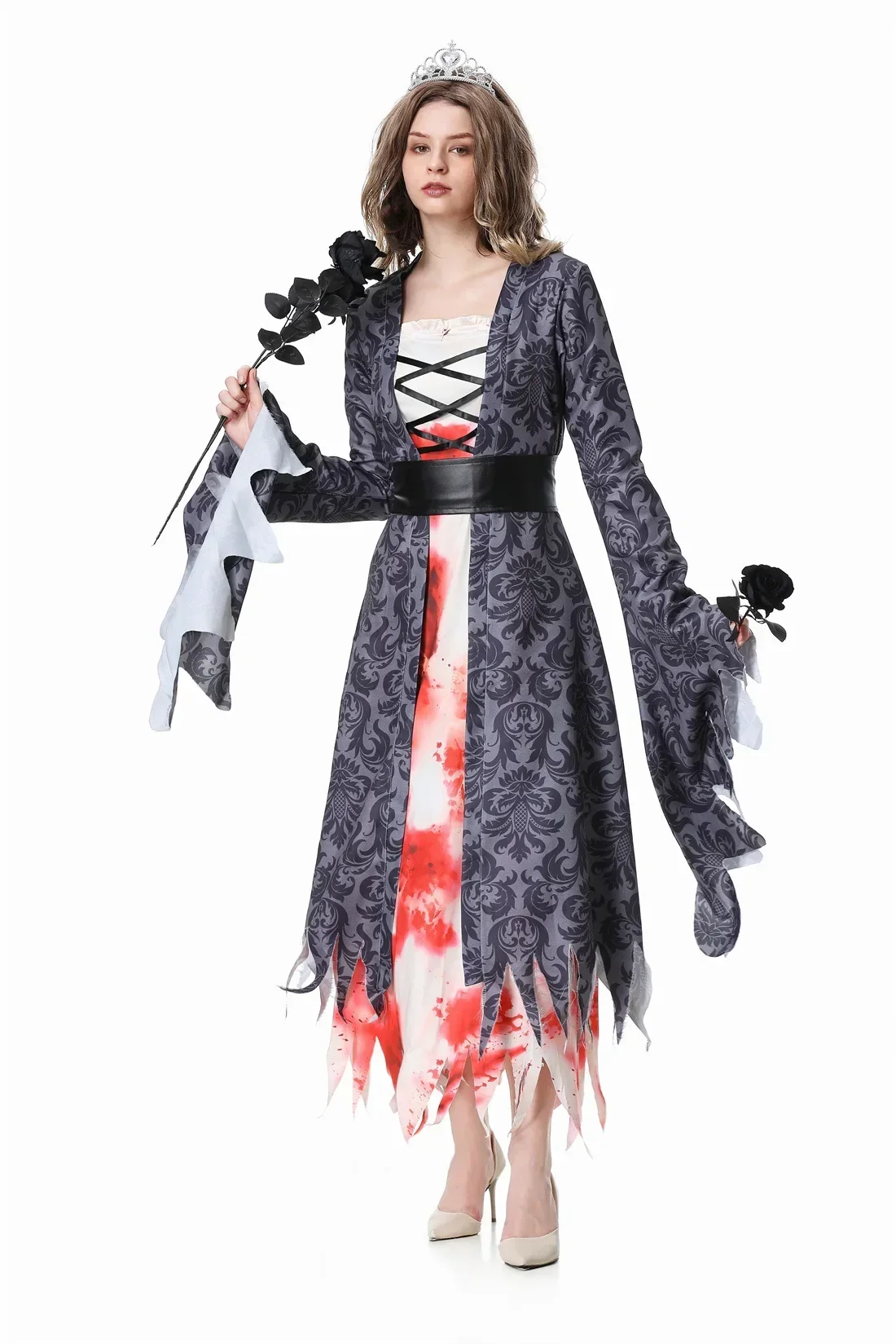 

2025 Halloween Cosplay Ghost Bride Zombie Vampire Adult Masquerade Costume 2025 Theme Party Wear For Men And Women