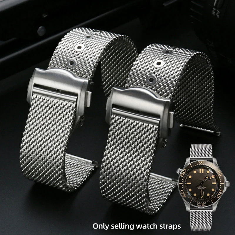 

Titanium Watchband for Omega 007 Seamaster Diver 300 AT150 DE VILLE Speedmaster Remium-Grade Strap Seiko Solid Steel Bracelet