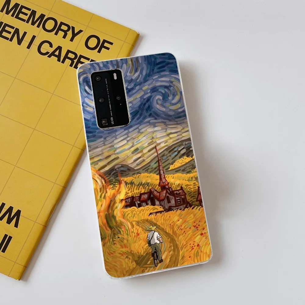 Van Gogh Sunflowers The Starry Night Art Aesthetic Phone Case for SamsungS21 A10 for RedmiNote7 9 for Huawei P30Pro Honor8X 10i