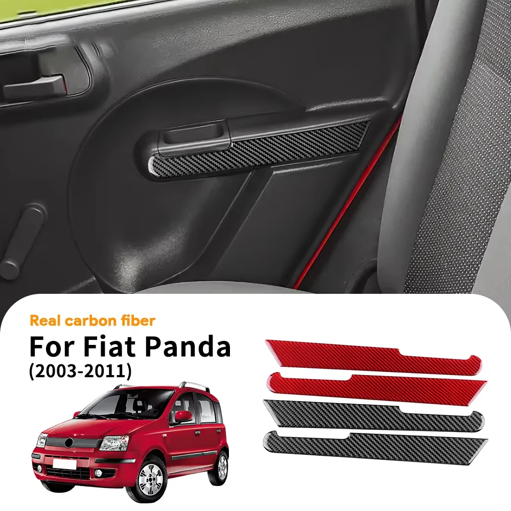 

Carbon Fiber Door Handle Panel Sticker for Fiat Panda 2003 2004 2005 2006 2007 2008 2009 2010 2011 LHD RHD Left & Right Side