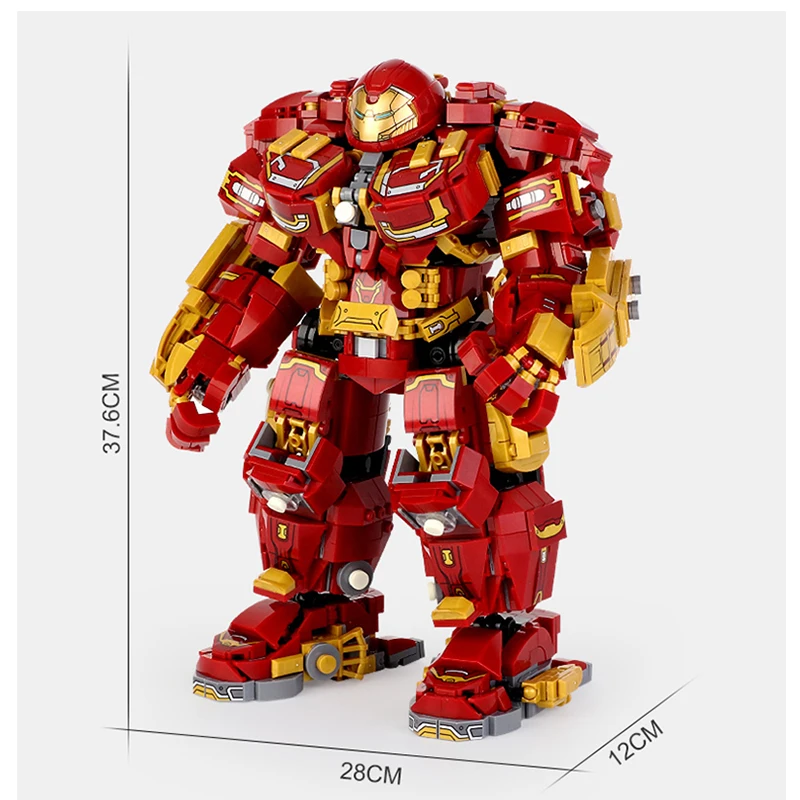 ألعاب الأبطال الخارقين من فيلم مارفل لبنات البناء المنتقمون الرجل الحديدي فيوغري نموذج الطوب هالكبوستر ميتشا روبوت هدايا للأولاد والأطفال