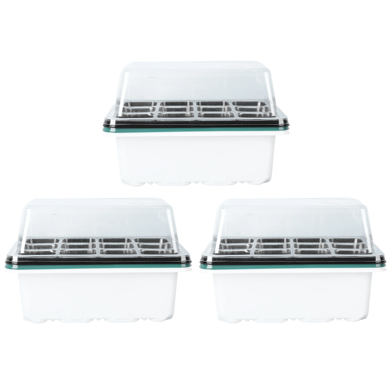 

3pcs PET Plant Nursery Tray Set Clear Shatterproof Lid Control Air Flow Humidity Seedling Trays Gardening Supplies Planting