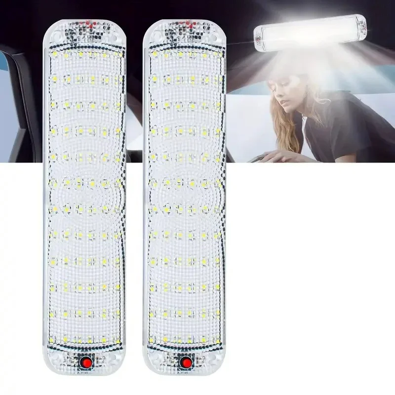 LED Car Interior Lights Ultra-thin Highlight Crystal Housing 72LED Roof Ceiling Reading Lamp For Box Trucks Campers Boats RV image 3