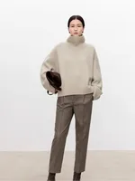 Thickened turtleneck 100% pure cashmere sweater women's loose lazy knit silhouette sweater European products - Image 5