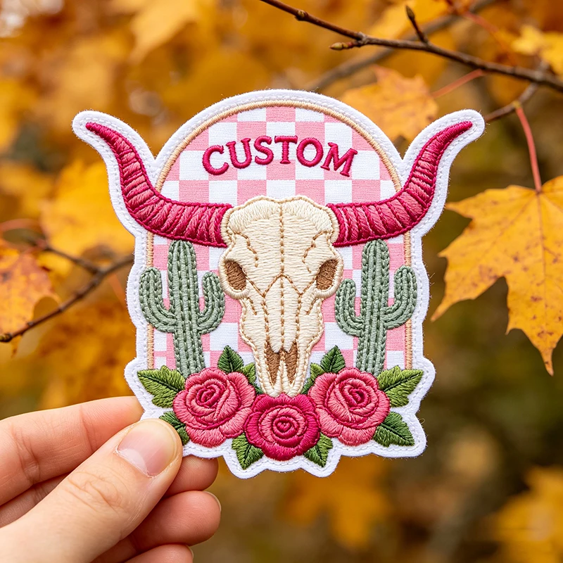 Custom Embroidered Patch Personalized Team Company Logo Iron On Sew On Badges For Clothing Jacket Backpack Hook & Loop Appliques