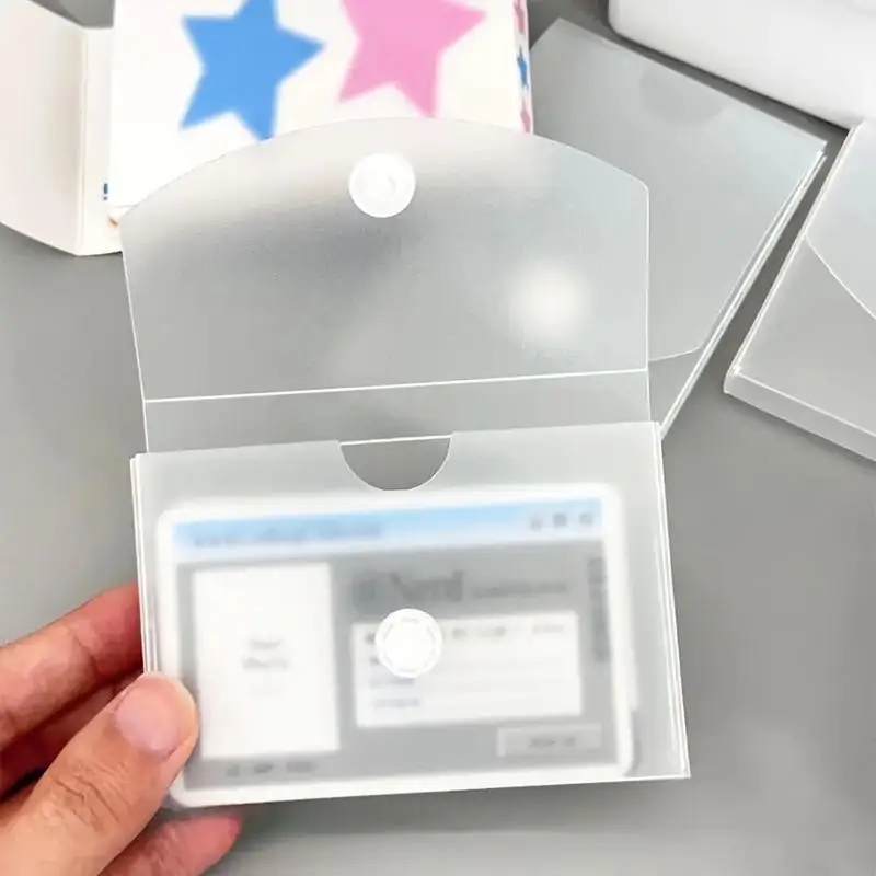 Frosted Transparent Desktop Storage Box Dust Proof Card Sticker Functional Office Desktop Organizer Container