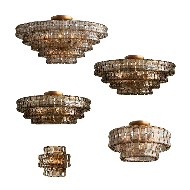 Illuminate Your Living Room Or Dining Room With Our LED Murano Glass Series Ceiling Lamp Oval Round 2-5 Layer Dimming Function