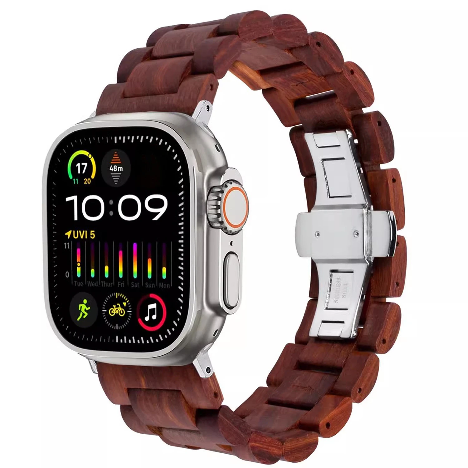 Wooden Band For Apple Watch Ultra 3 2 49mm ultra 49 Srap For iWatch Series 11 10 46mm 9 8 7 6 5 4 3 SE 38 40 41mm Wood Bracelet