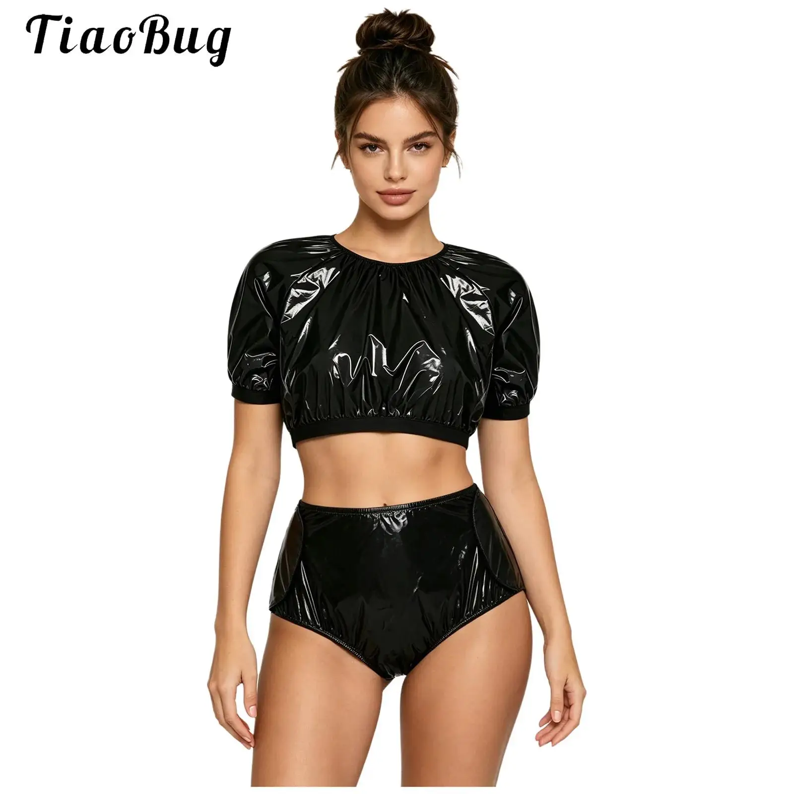 Women Waterproof Vinyl Swimsuits Adaptive Swimwear Special Needs Special Needs And Diaper Cover Shorts Set