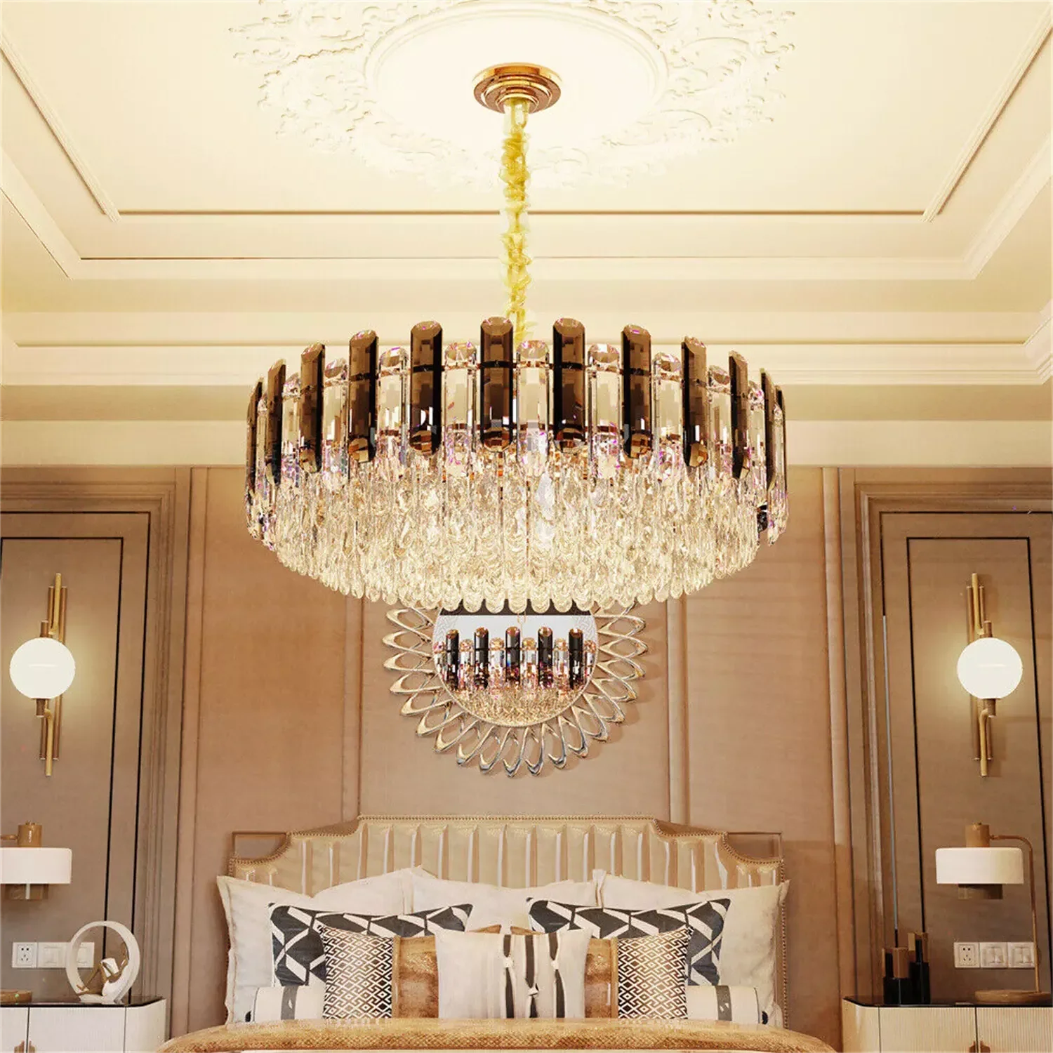 Super Bright Pendant Ceiling Light Luxury Crystal Chandelier Light for Home Hotel Funiture